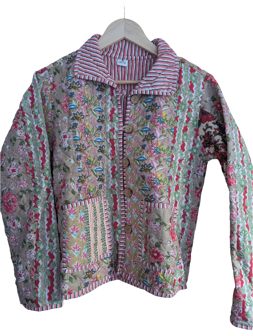 Beige Patchwork revisable jacket