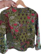 Green Floral Patchwork revisable jacket
