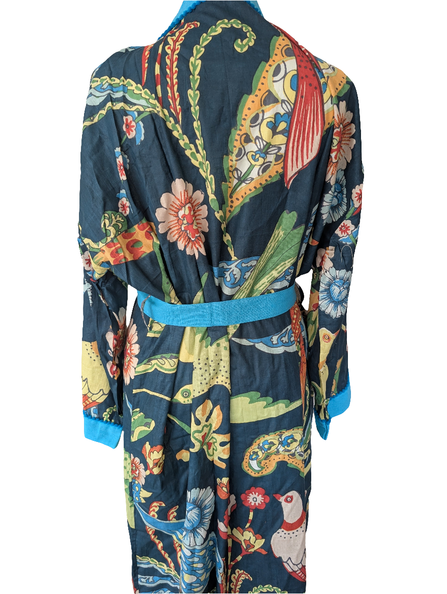 Dark Blue Lightweight 100% cotton robe