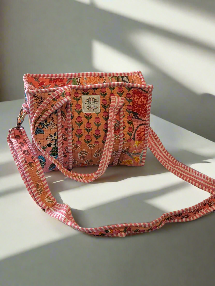 Pink Patchwork cross over bag