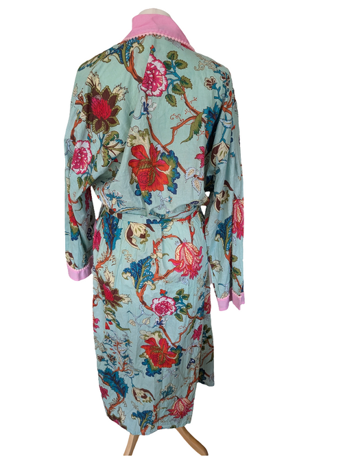 Baby blue Lightweight 100% cotton robe