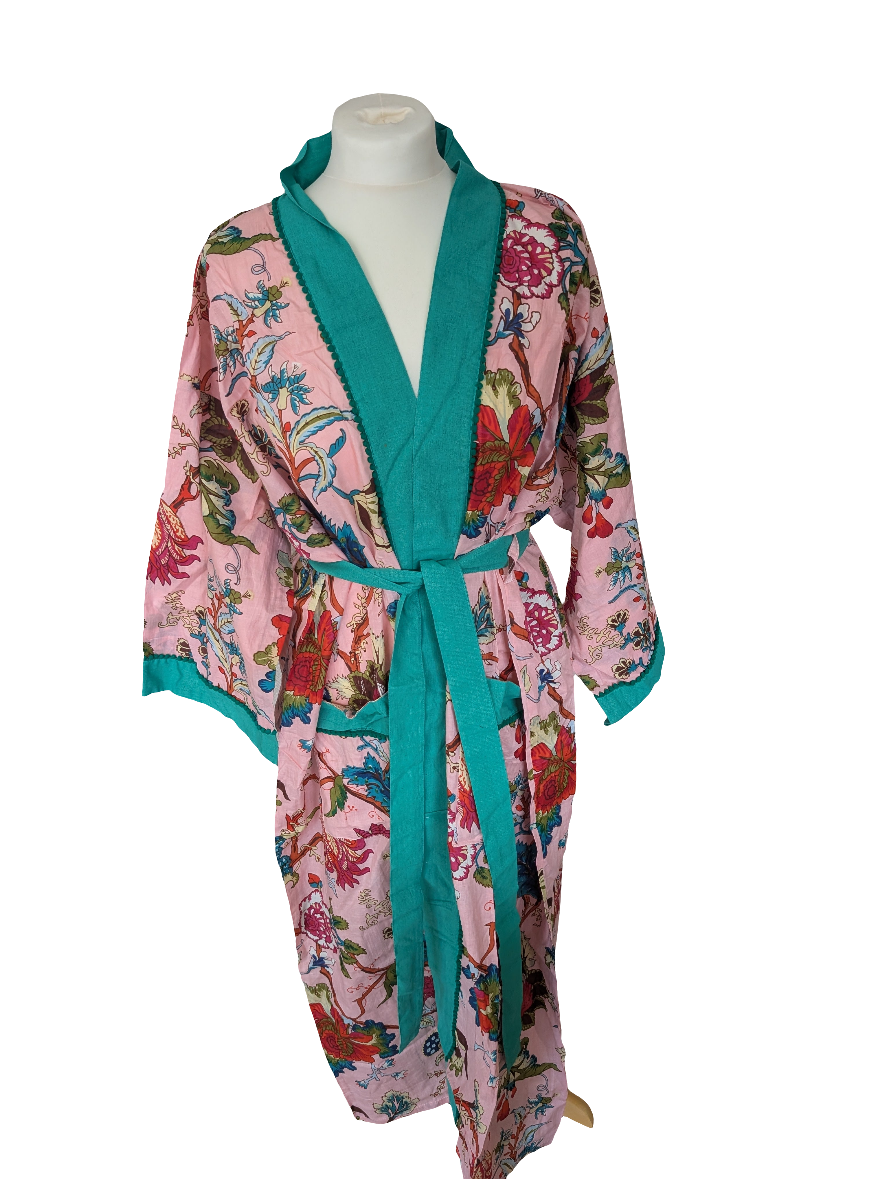 Pink Lightweight 100% cotton robe