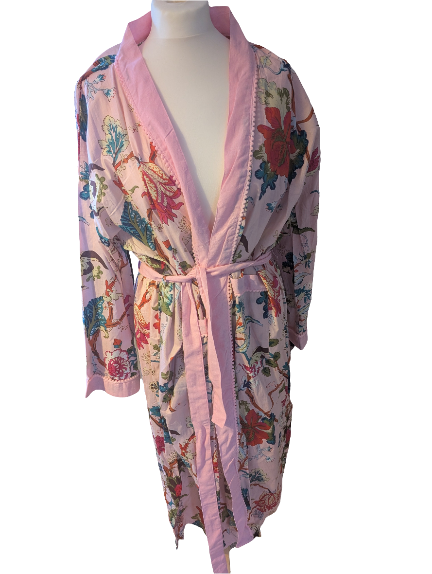 Pink Lightweight 100% cotton robe