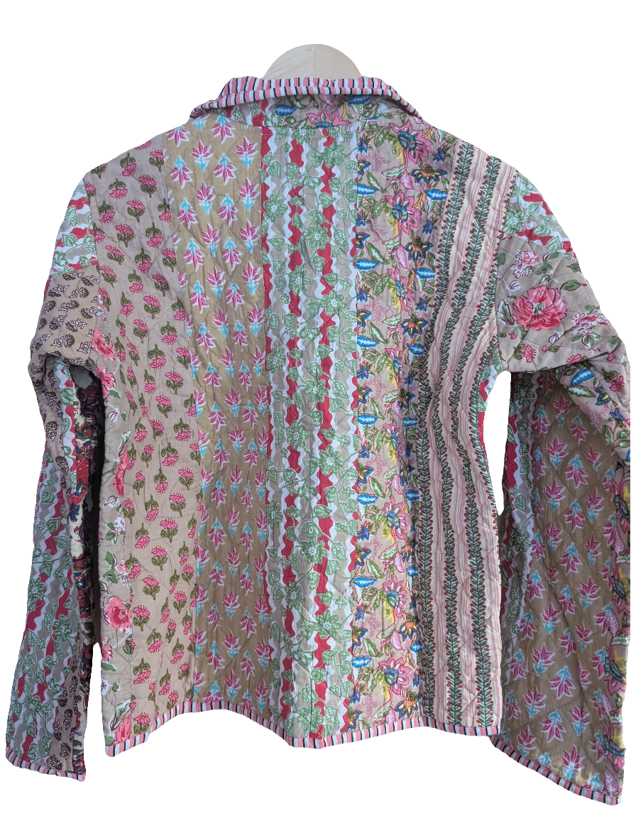 Beige Patchwork revisable jacket