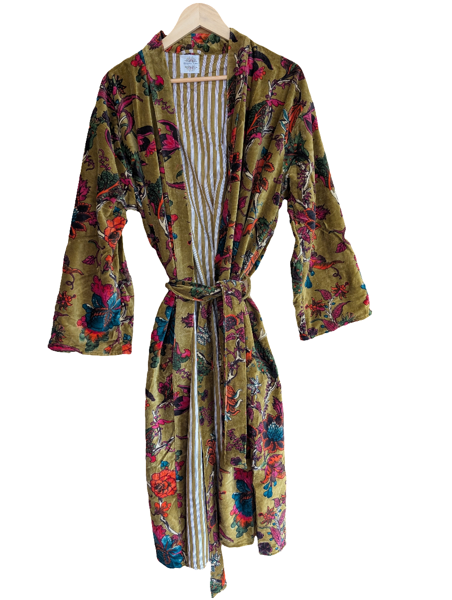 Moss Velvet Robe