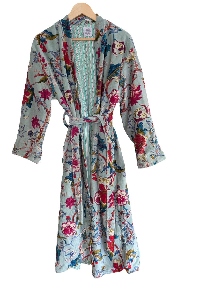 Light Blue Velvet Robe