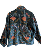 Teal Blue Velvet Suzani Jacket