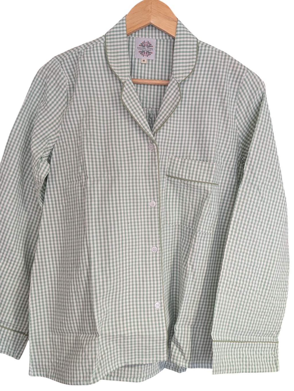 Green Gingham 100% Cotton Pyjama Set