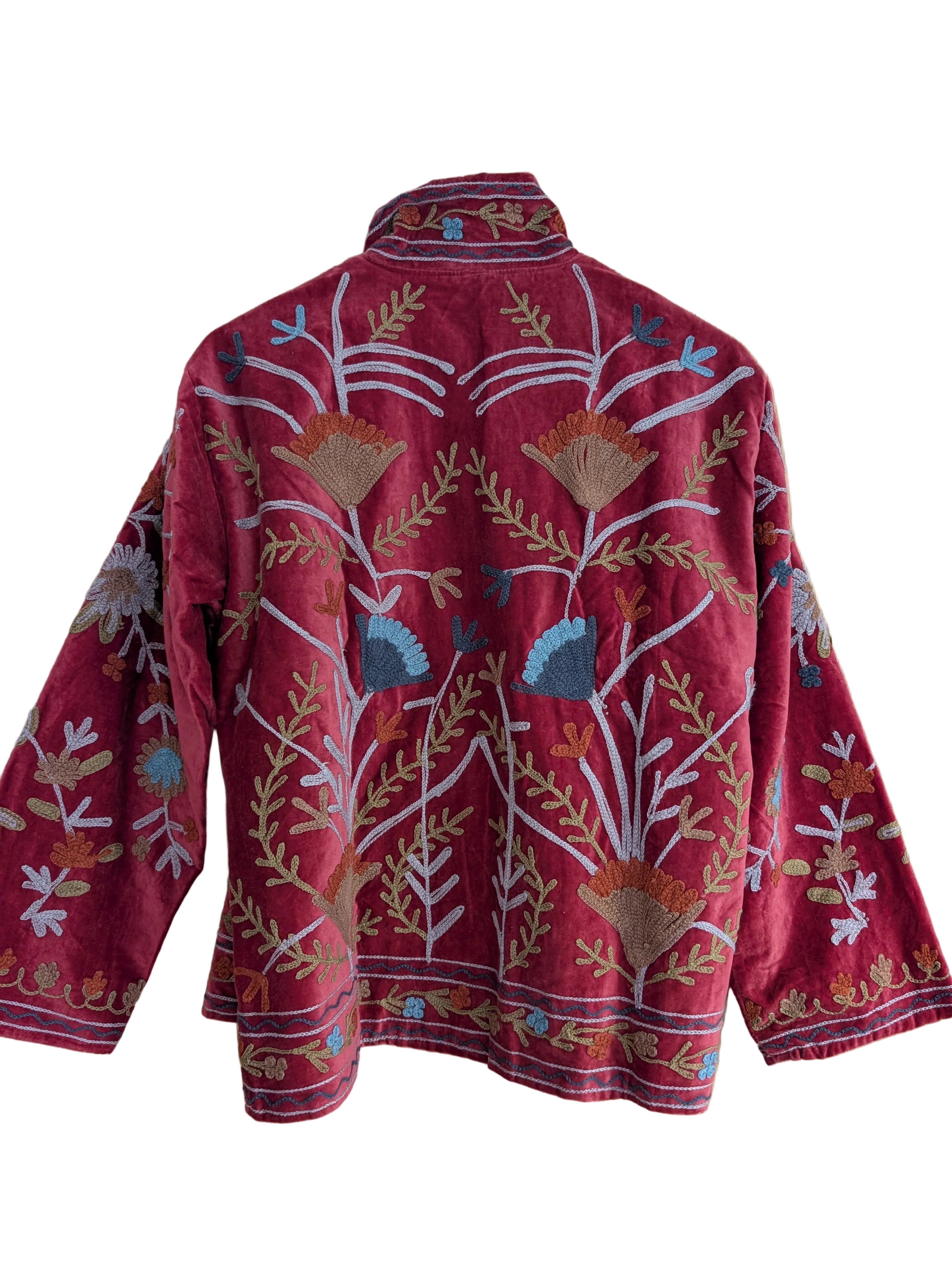 Red Velvet Suzani Jacket
