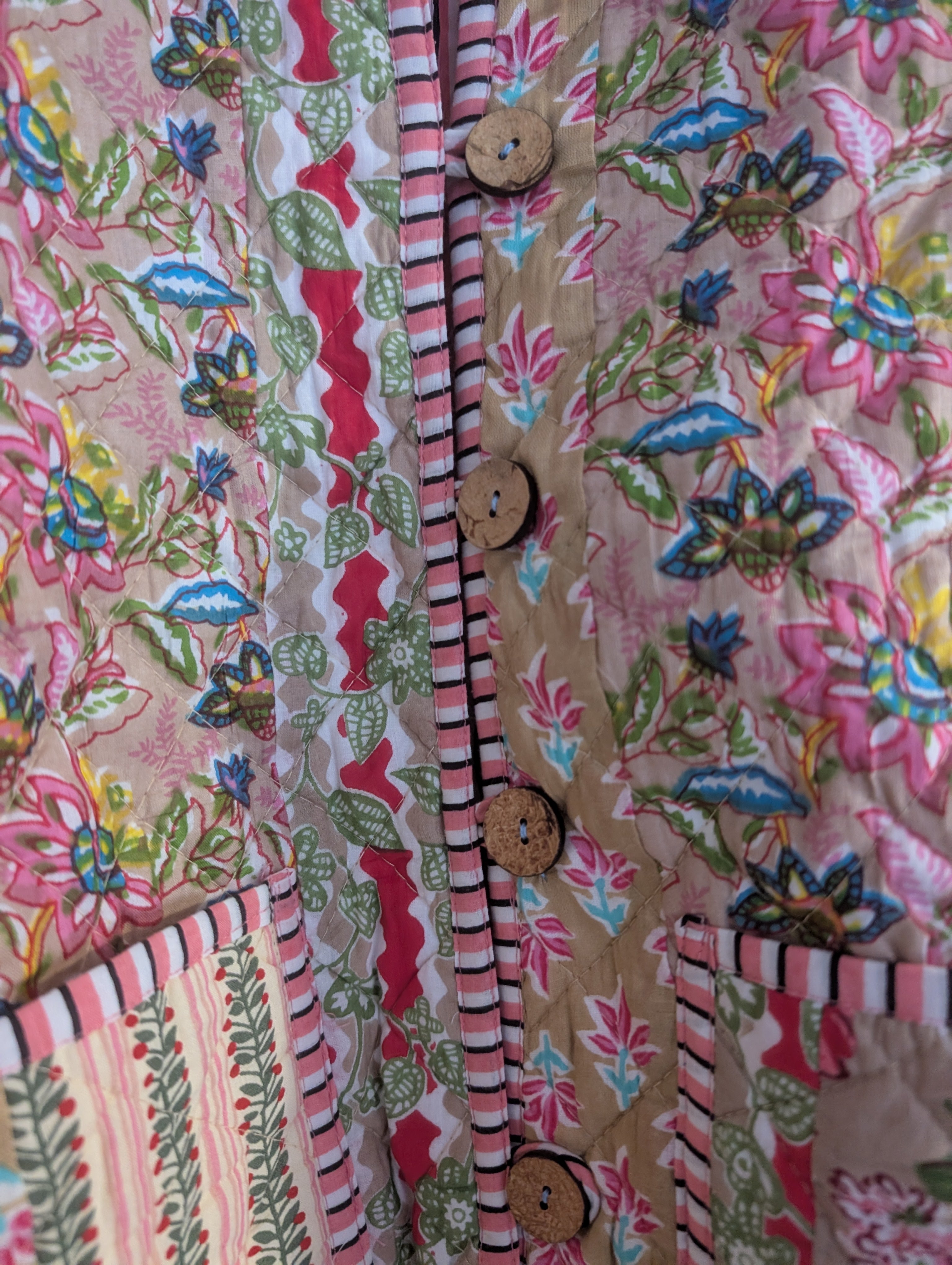 Beige Patchwork revisable jacket
