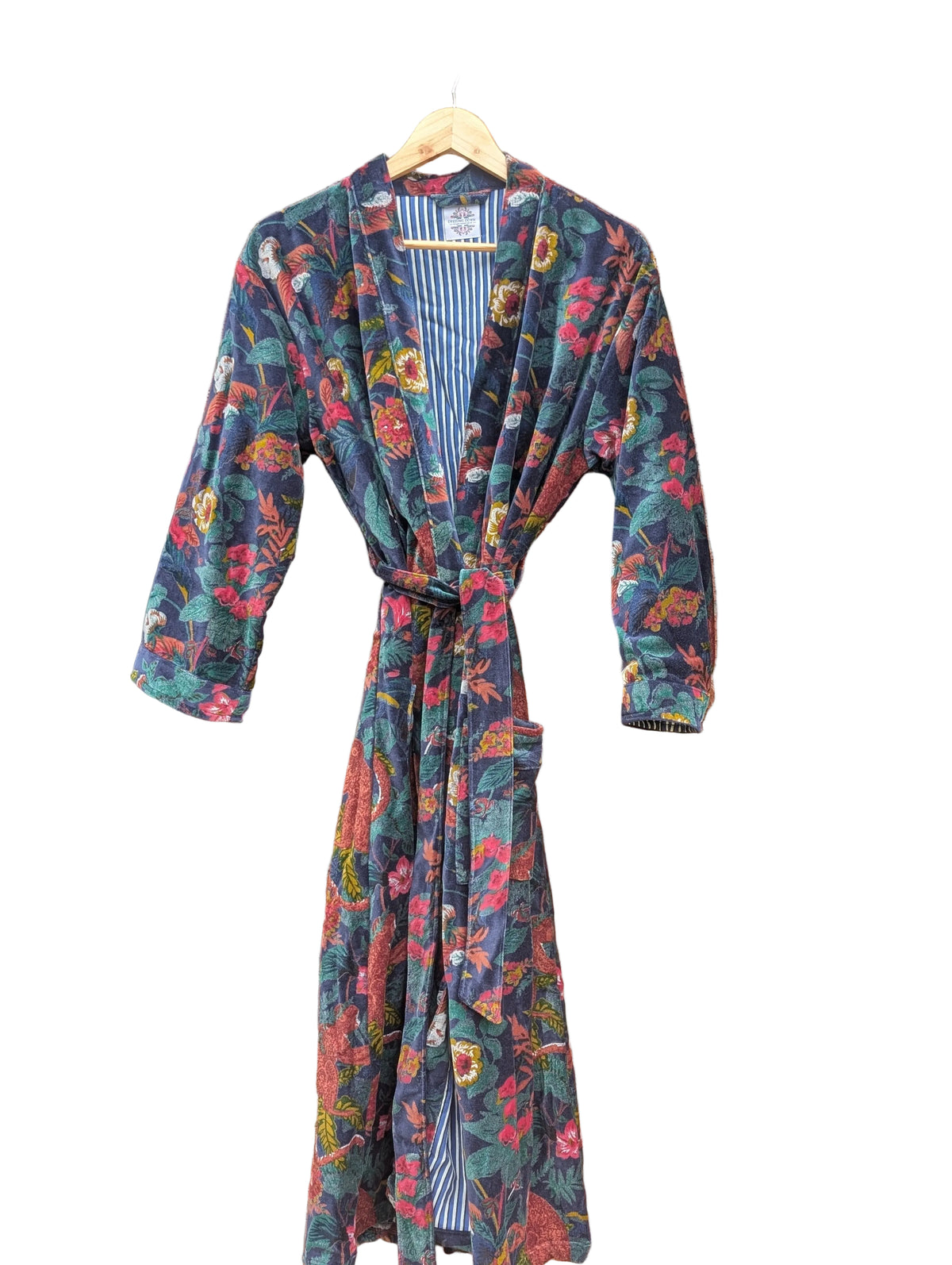 Wild Botanica Luxury Robe– Midnight Blue