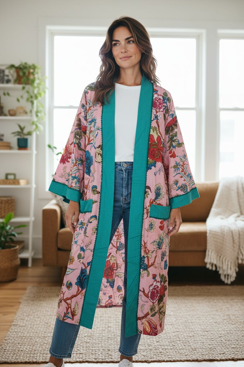 Pink Lightweight 100% cotton robe
