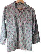 Mint Floral Handblock printed 100% cotton Pajama set