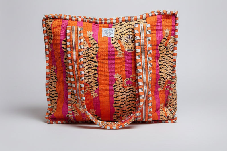 Orange and Pink Tiger Tote