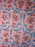 Floral handblock printed cushion