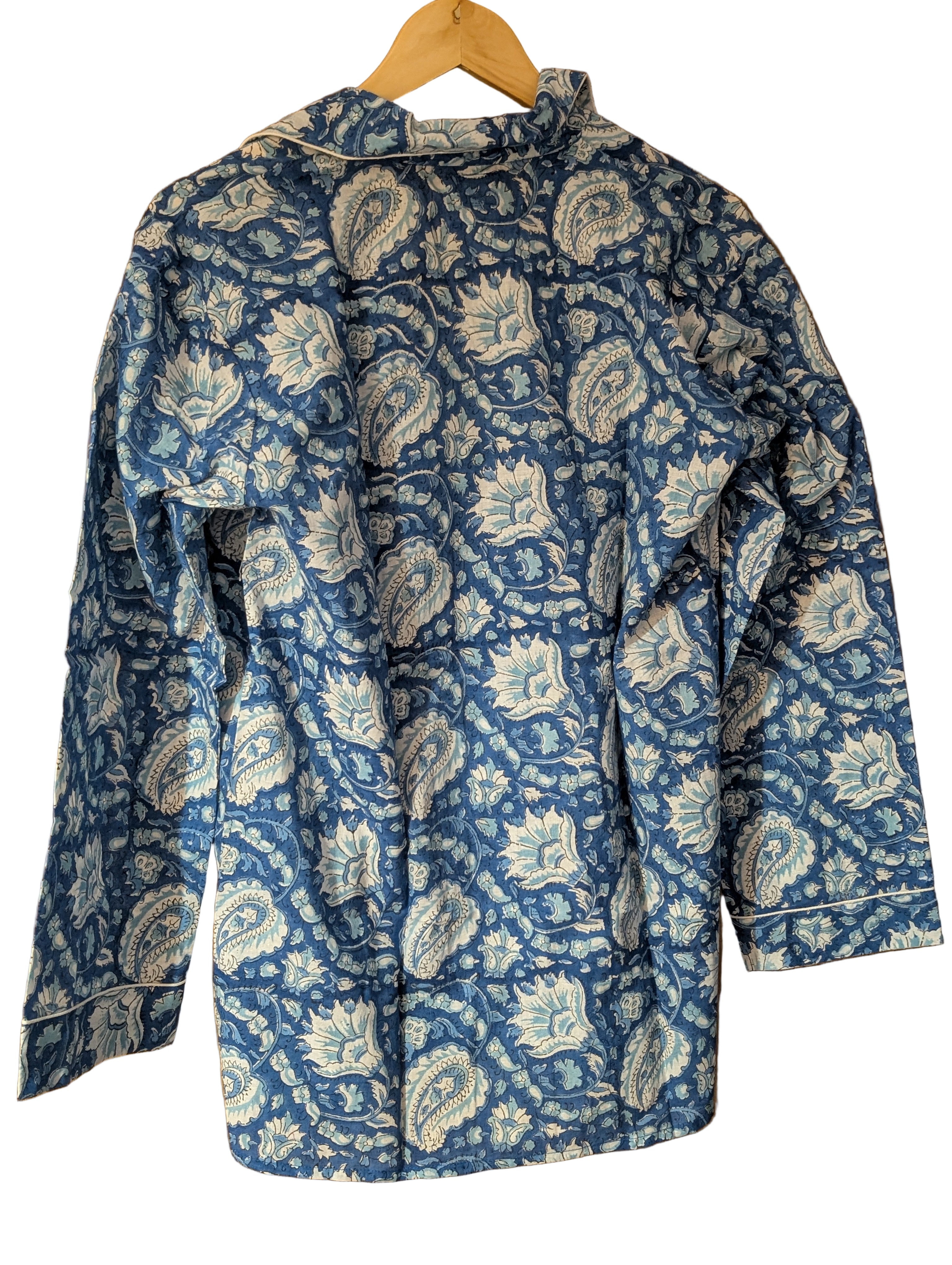 Blue Handblock printed 100% cotton Pajama set