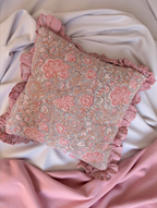 Floral handblock printed cushion