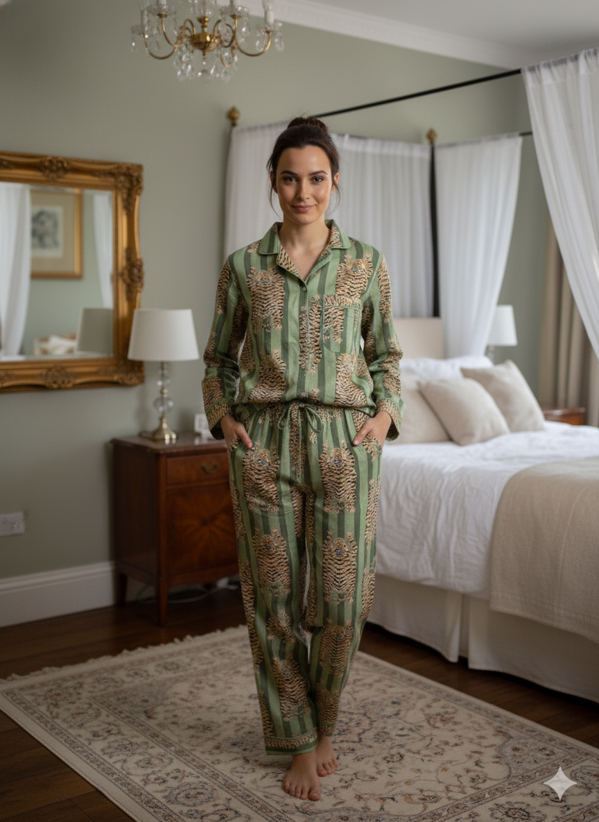 Green Tiger Pajama set