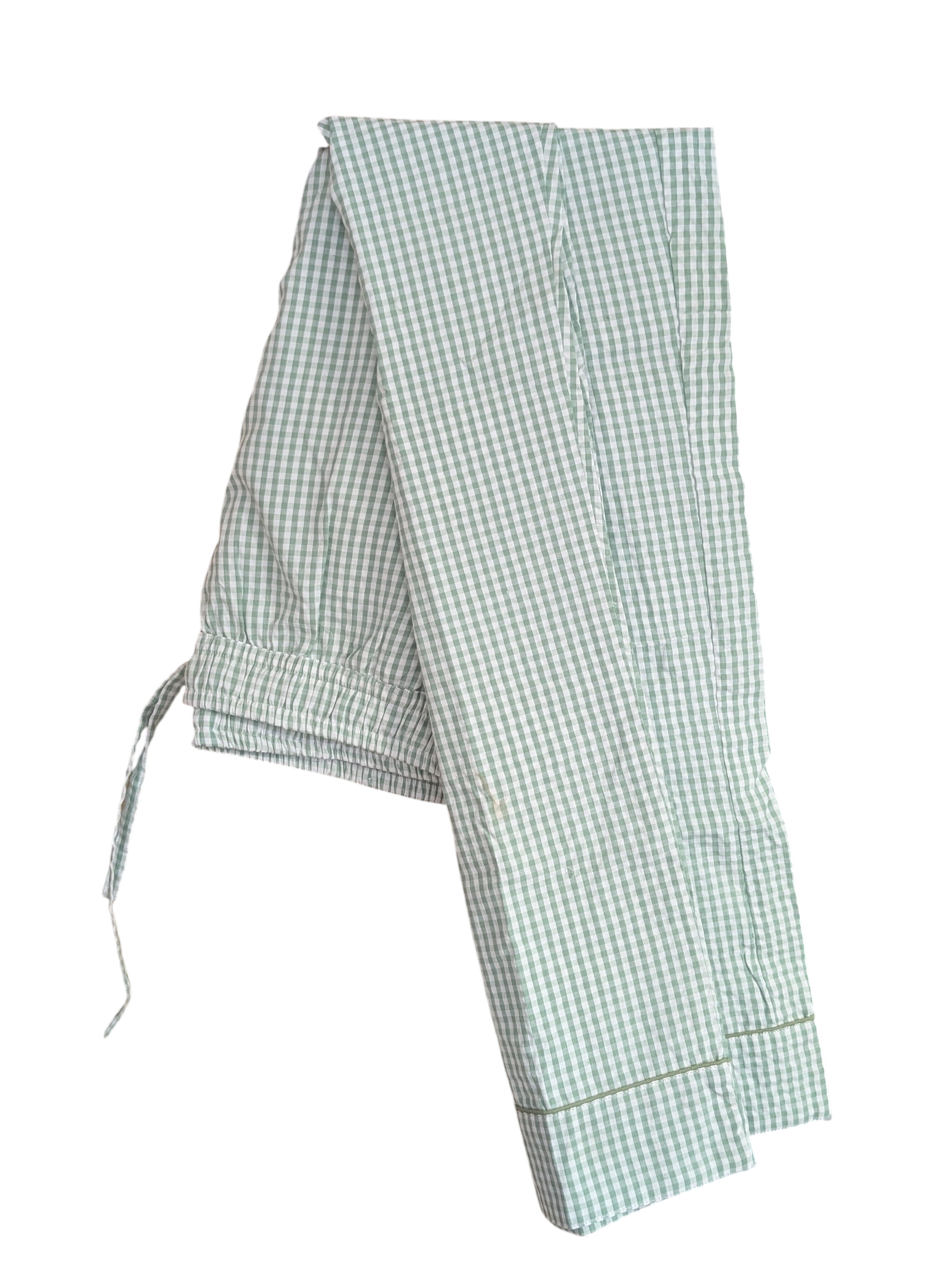 Green Gingham 100% Cotton Pyjama Set