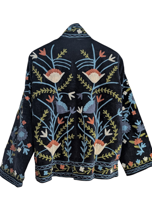 Black Velvet Suzani Jacket