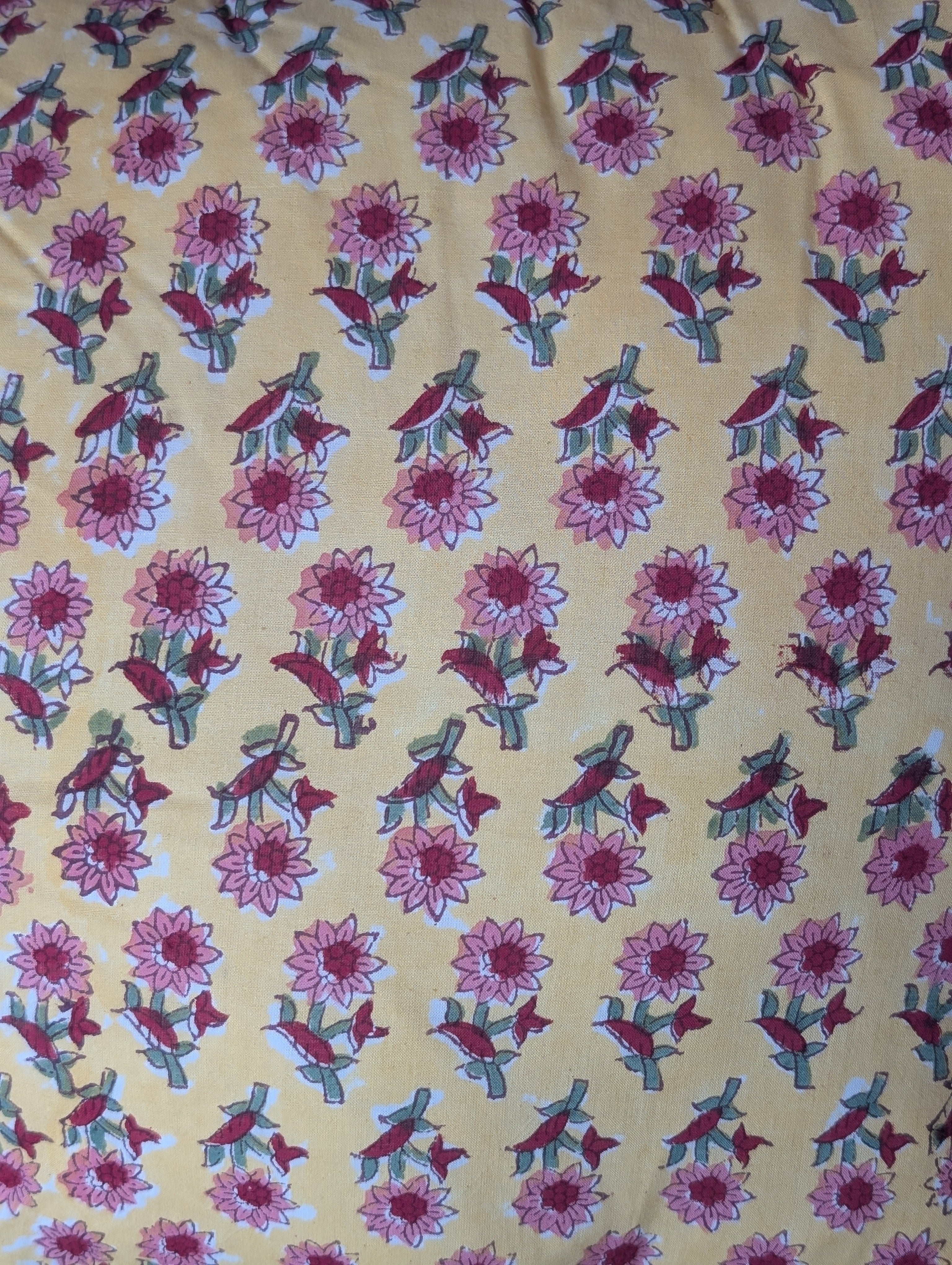 Floral handblock printed cushion