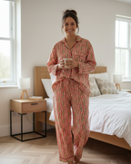 Pink Stripe Leopard Print Pajama set