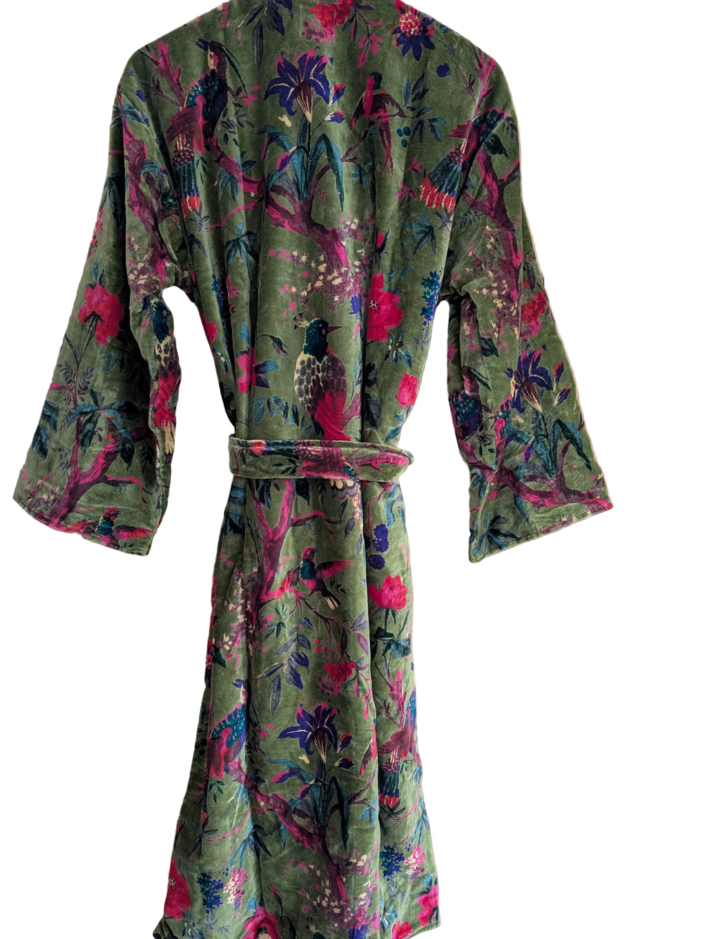 Green Bird Velvet Robe