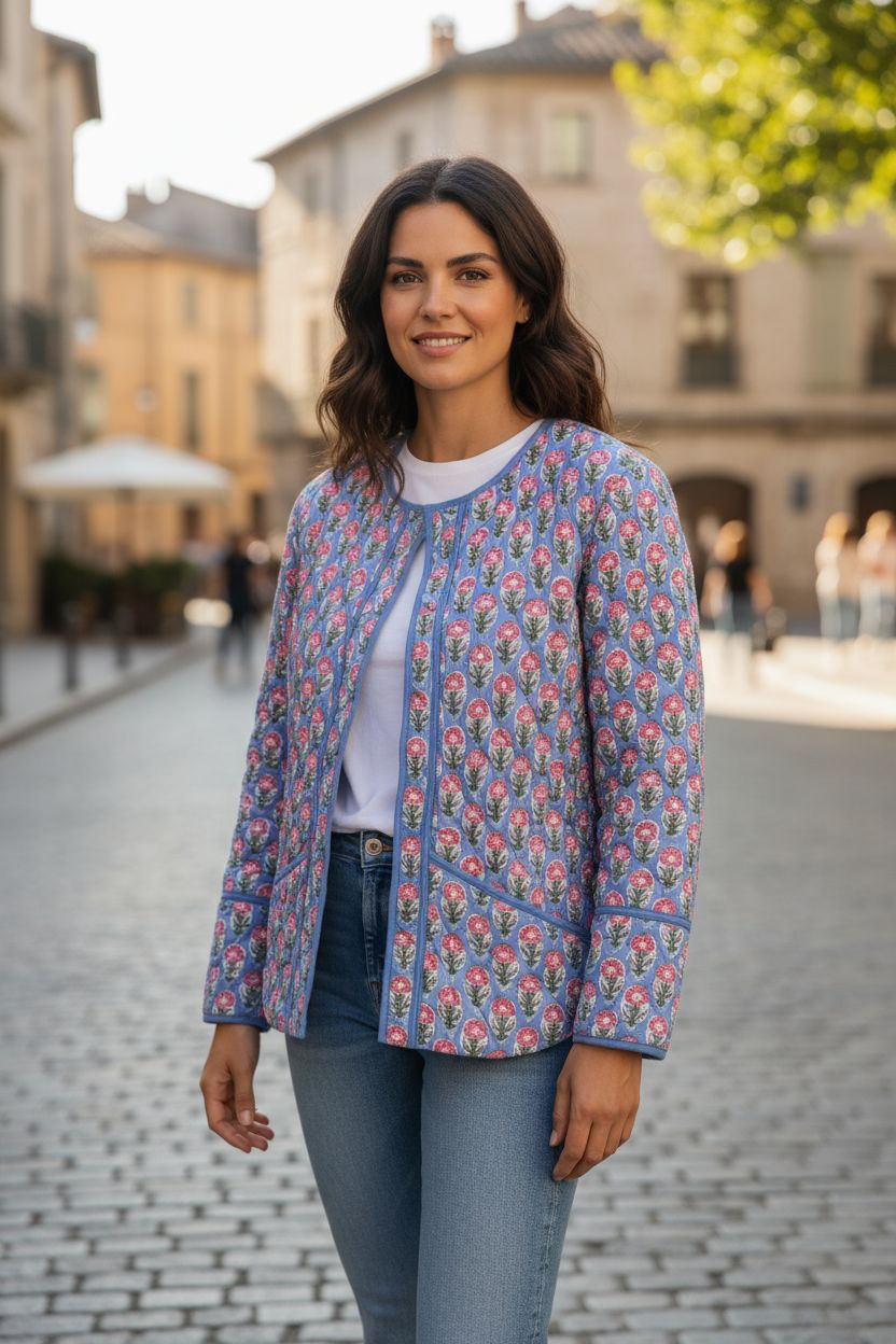 Handblock Printed Quilted Jacket