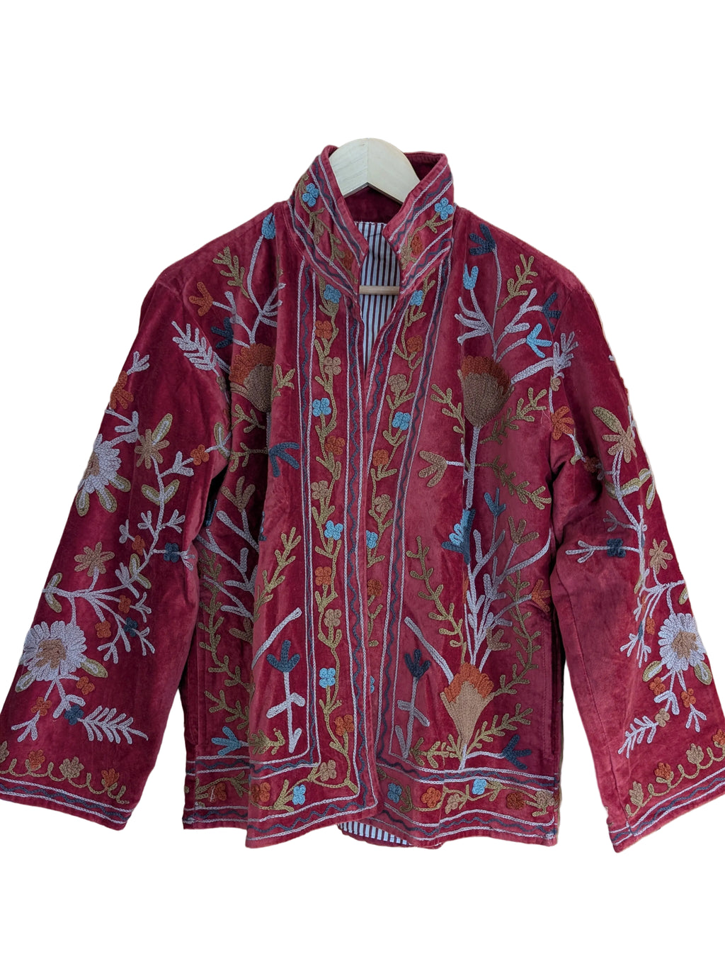 Red Velvet Suzani Jacket