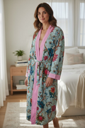 Baby blue Lightweight 100% cotton robe