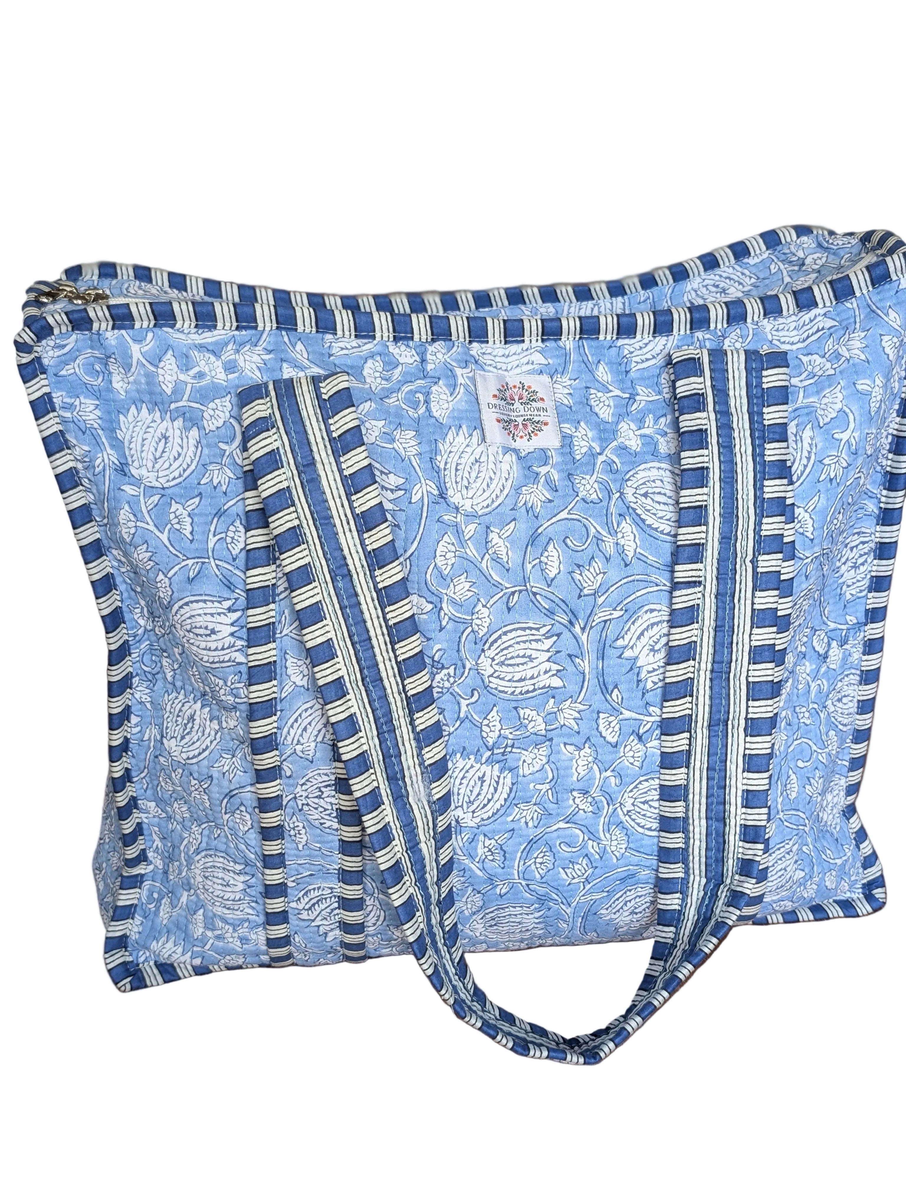Baby Blue Floral Tote