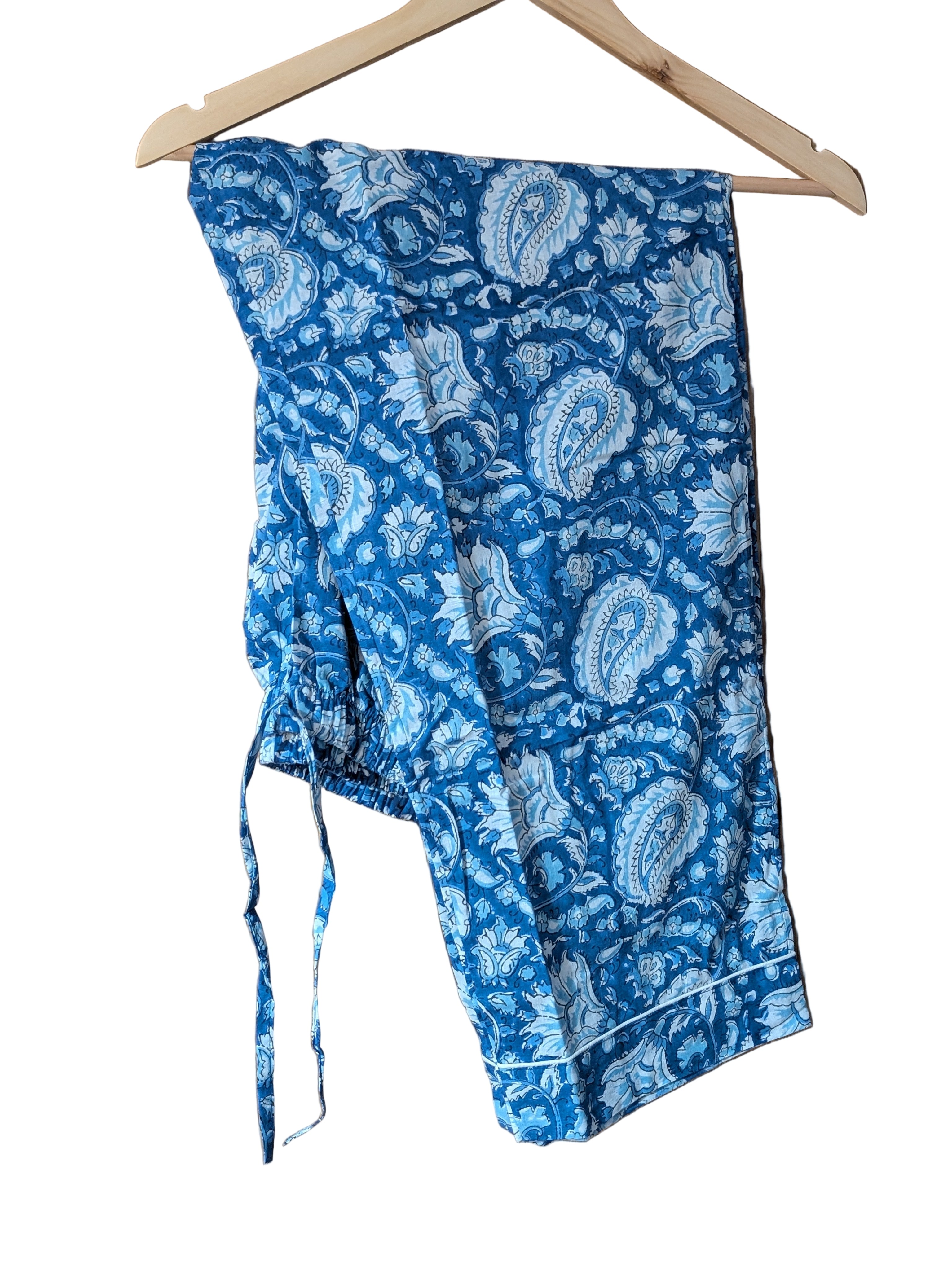 Blue Handblock printed 100% cotton Pajama set