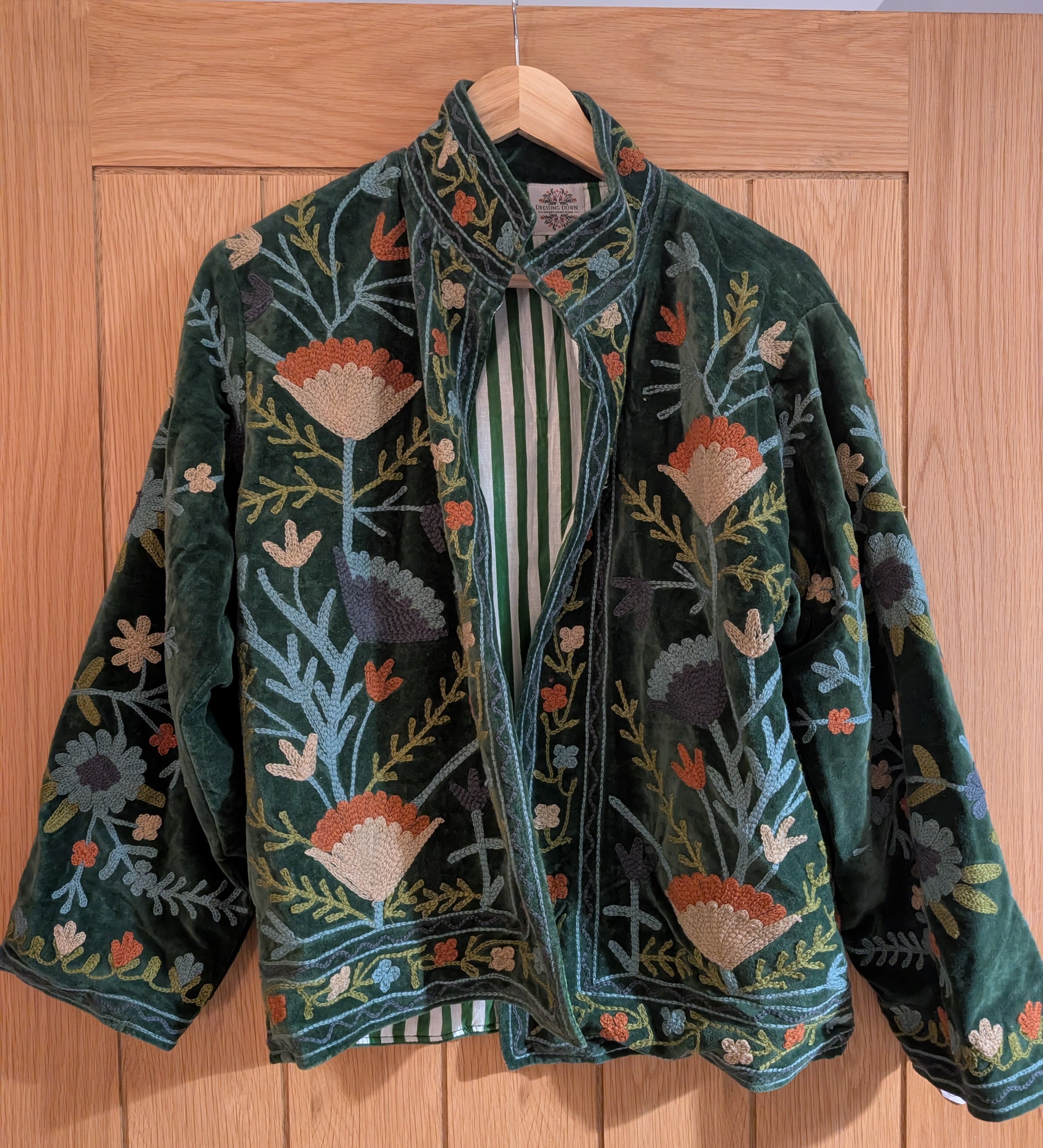 Green Velvet Suzani Jacket