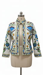 White Velvet Suzani Jacket