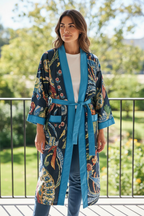 Dark Blue Lightweight 100% cotton robe