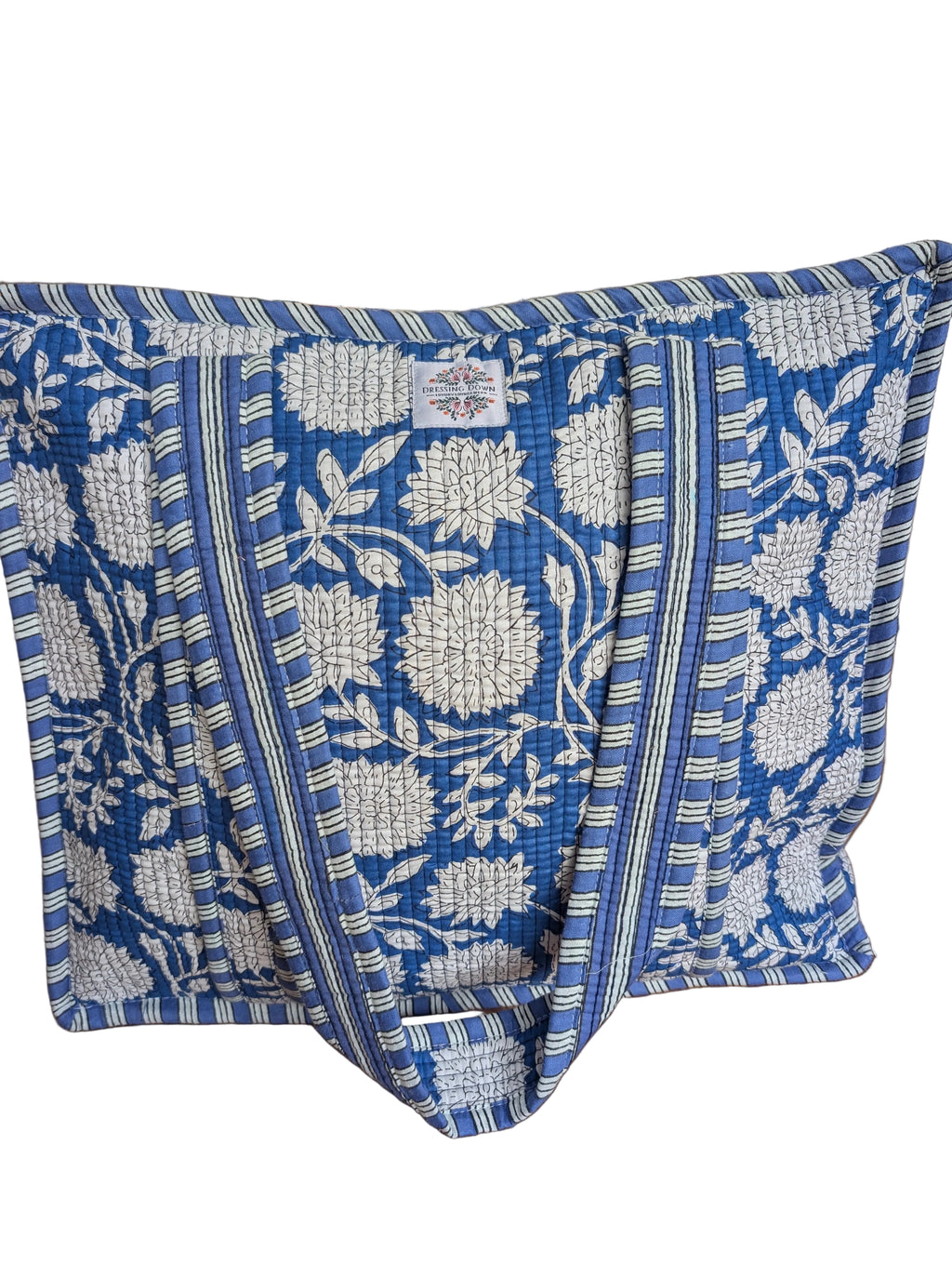 Dark Blue Floral Tote