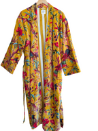 Mustard Birds Velvet Robe