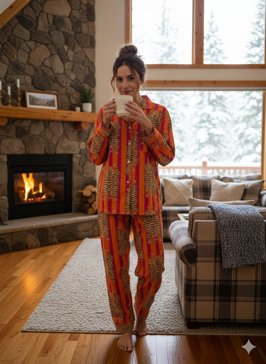 Pink and Orange Tiger Pajama set