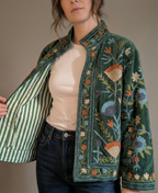 Green Velvet Suzani Jacket