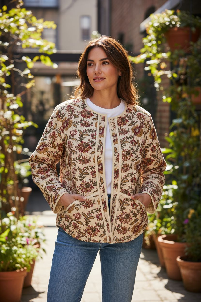 Handblock Printed Autumn Jacket