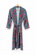 Bird of Paradise – Slate Blue Velvet Robe