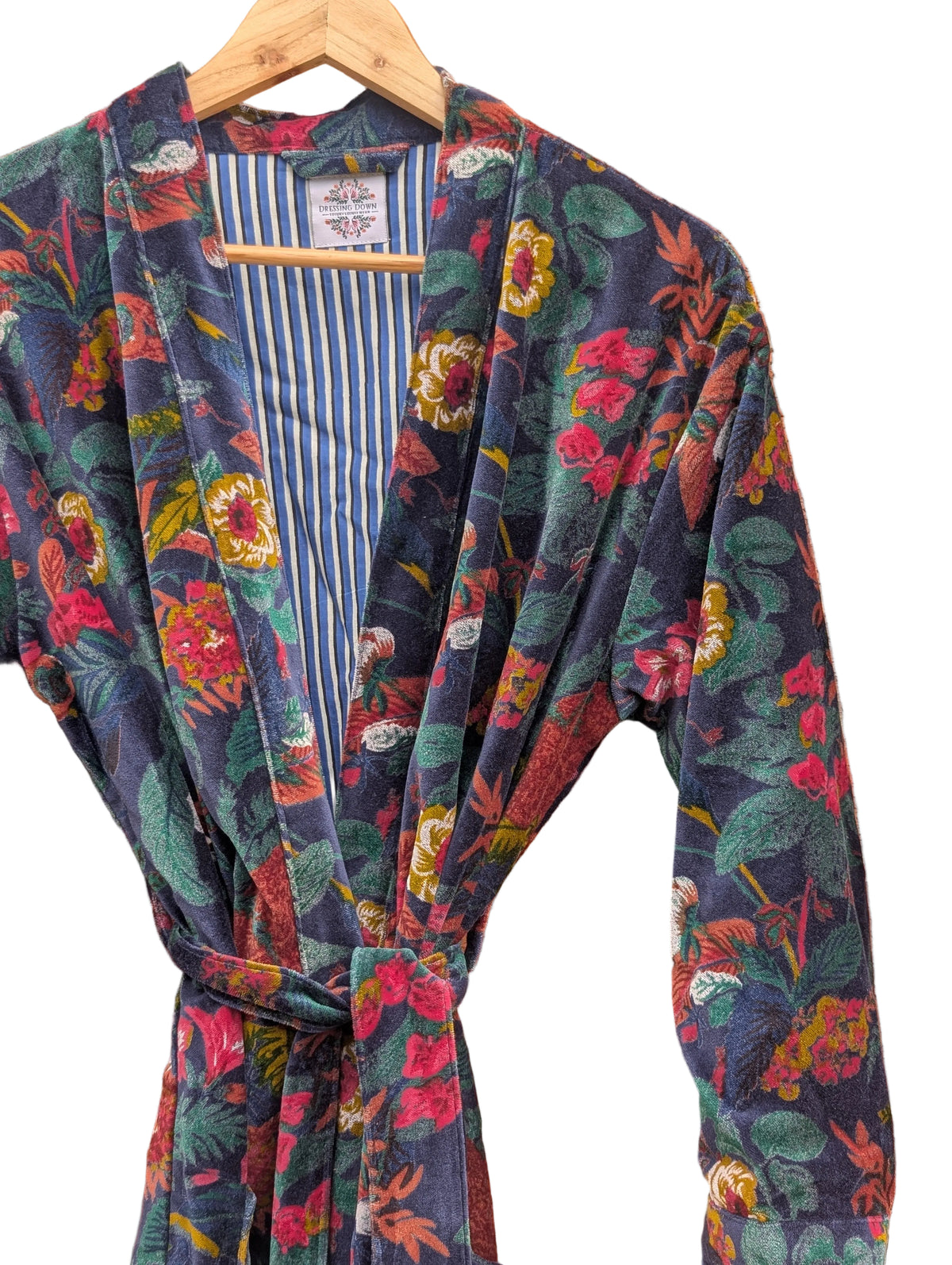 Wild Botanica Luxury Robe– Midnight Blue