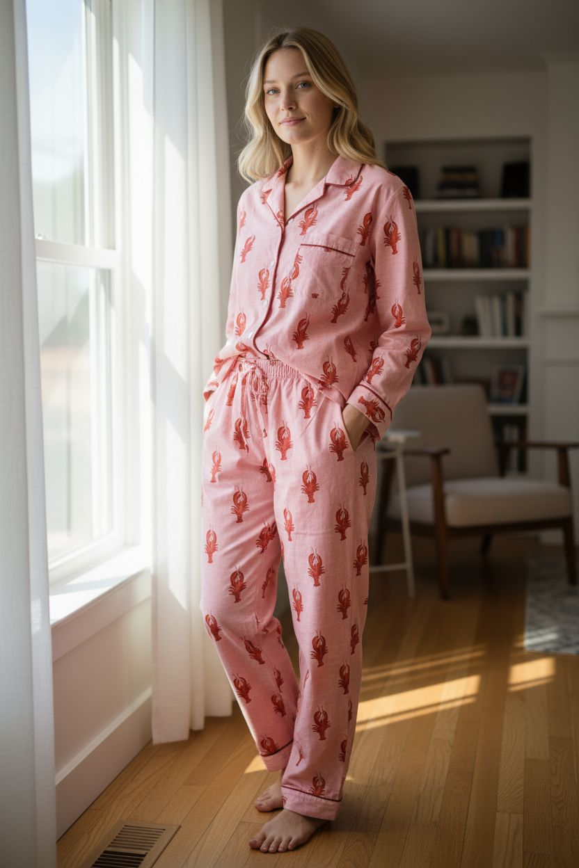 Lobster Printed 100% cotton Pajama set