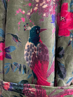 Green Bird Velvet Robe