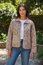 Beige Patchwork revisable jacket