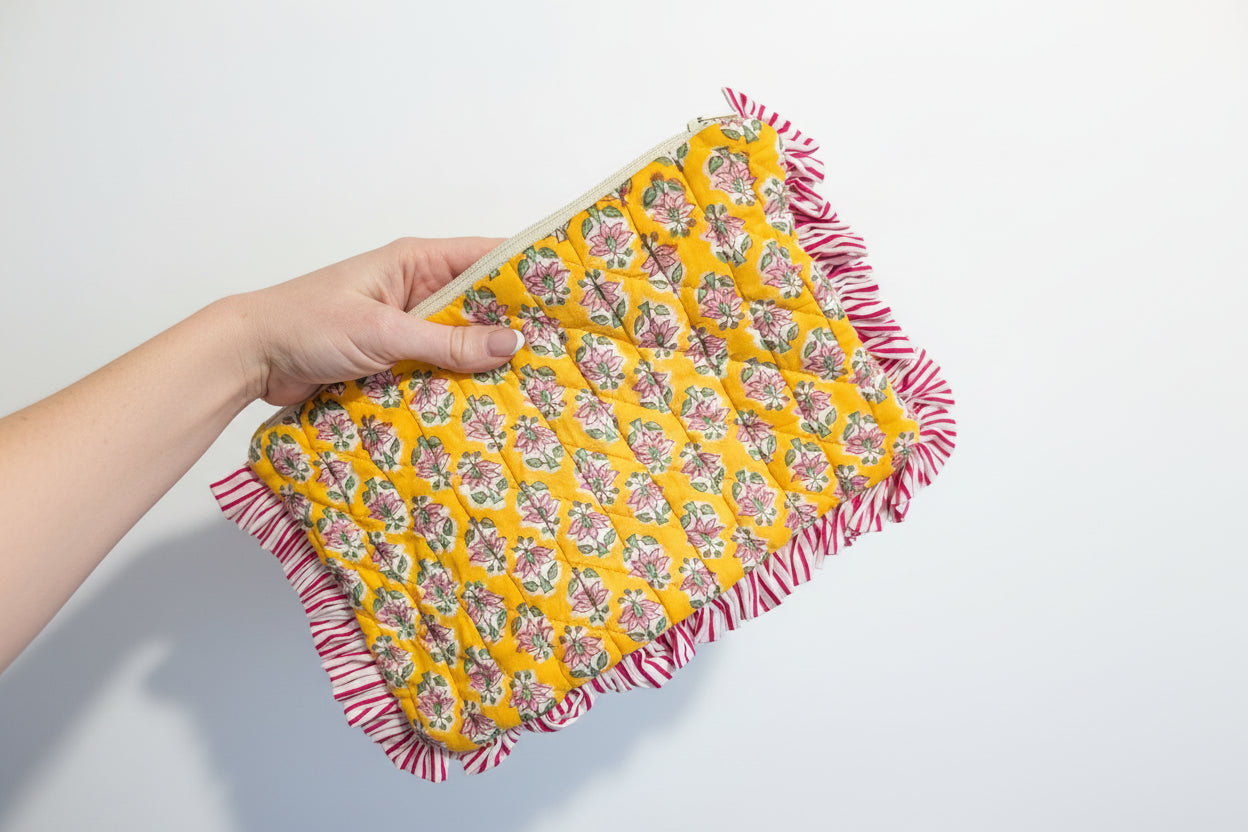 Block Printed Cotton Pouch